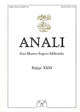 BIBLIOGRAPHY OF ANALI GAZI HUSREV-BEGOVE BIBLIOTEKE VOL. I-XXX Cover Image
