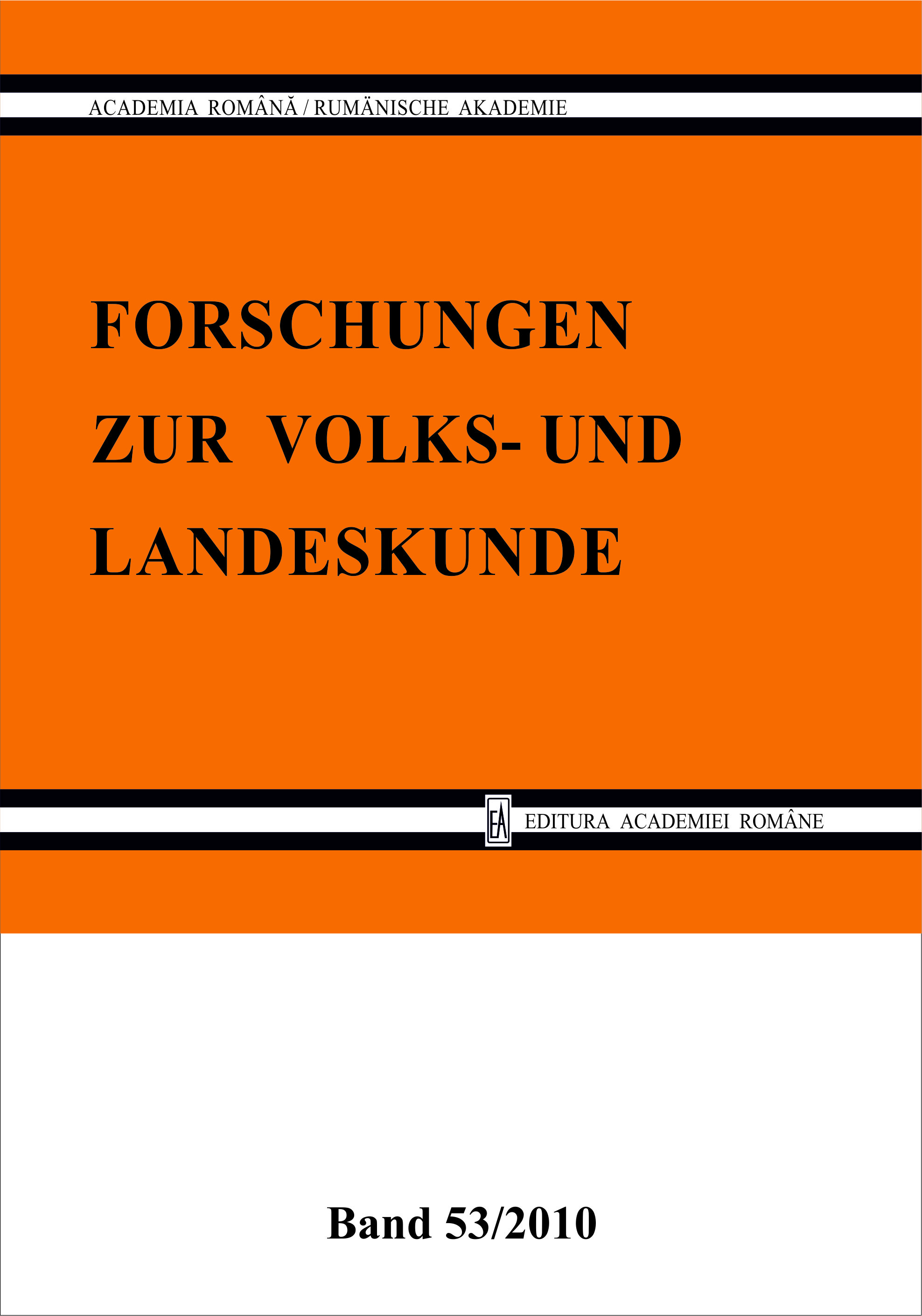 Traditional Romanian Culture and Civilization Reflected in the Journal Forschungen zur Volks- und Landeskunde 
 Cover Image