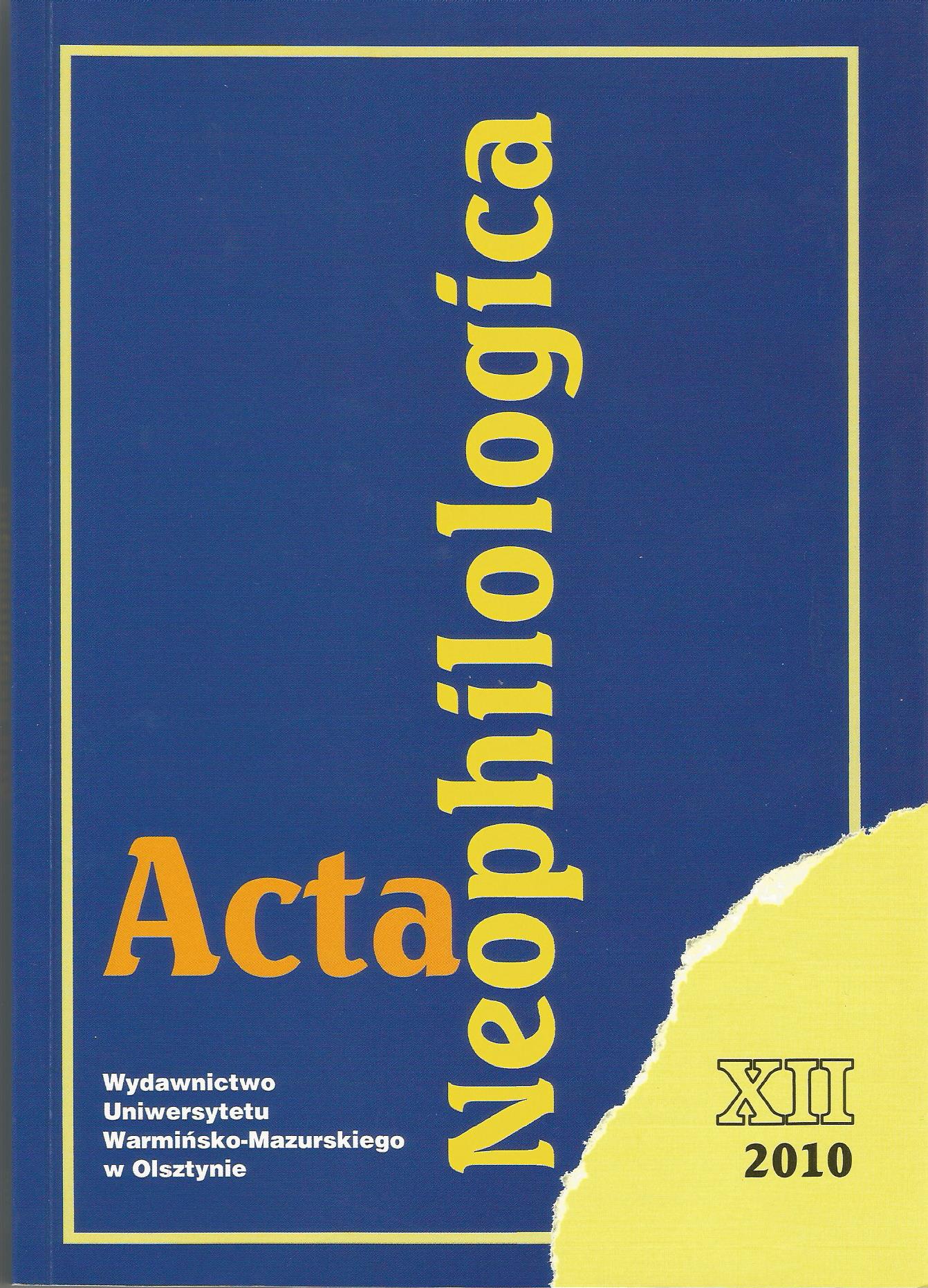 Extralinguistic Factors of the Discourse of ‘поминовение’  (Naming the Dead and Prayers for Them) as Based on Sinodik from Wojnowo Cover Image