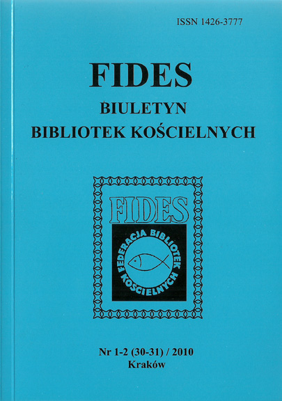 REPORT FROM THE 16TH GENERAL ASSEMBLY OF THE FEDERATION OF CHURCH LIBRARIES FIDES (KOSZALIN, 20-23 SEPTEMBER 2010) Cover Image