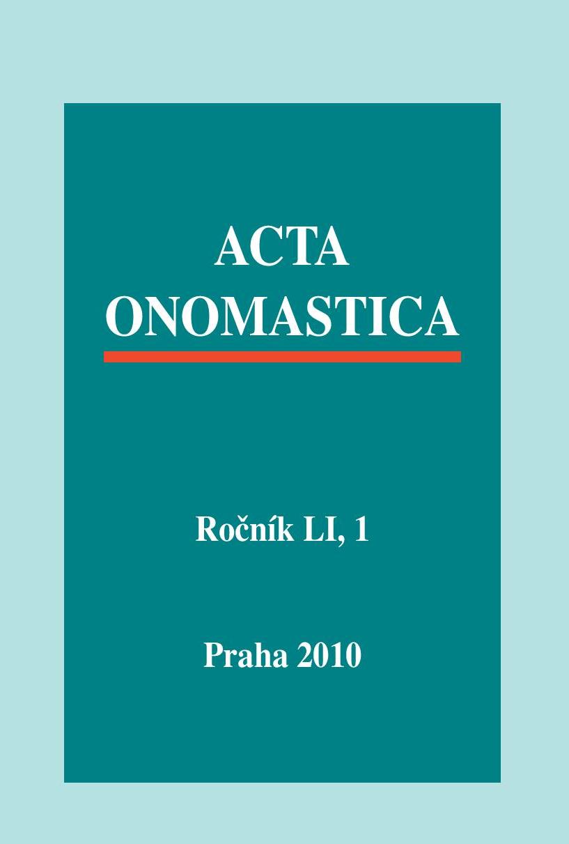 Collection of Moravian and Silesian Anoikonyms – Characteristics of Anoikonymic Categories, Preparation and Concept of Lexicographic Processing Cover Image