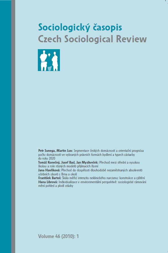 The Segmentation of Czech Households and a General Prognosis of the Number of Households in Selected Legal Forms of Housing Cover Image