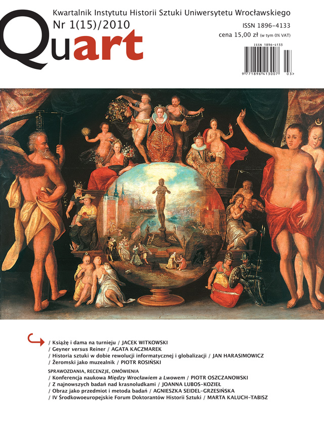 Geyner versus Reiner. The Question of the Doubtful Co-Author of the Frescoes in the Chapel of Abbot Hochberg in Wrocław Cover Image
