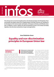 Equality and non-discrimination principles in European Union law. Cover Image