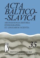 The semantic analysis of nicknames of Old Believers from Augustow and Suwalki regions Cover Image