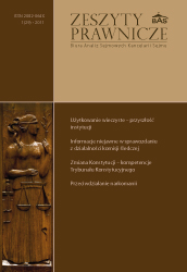 Legal opinion concerning the procedure for consideration by the Sejm of the report of activities of an investigative committee containing (...) Cover Image