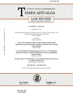 Doesn‘t Art. 4.96 of the Civil Code of Lithuania Presuppose the Violation of the Rights of an Acquirer in Good Faith in the Cases of Vindication of Pr Cover Image