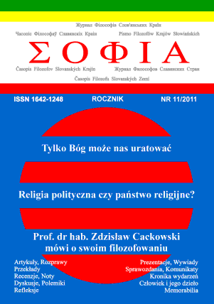 Prof. dr hab. Zdzisław Cackowski Talks About His Philosophizing Cover Image