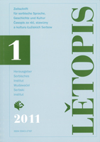 Unwürde, Lubij, Dažin, Stwěšin and Other Names of Old Sorbian origin. Miscellanea and Some Arguments of a Systemic Nature (Part II) Cover Image