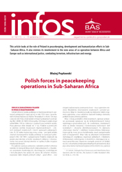 Polish forces in peacekeeping operations in Sub-Saharan Africamisjami. Cover Image