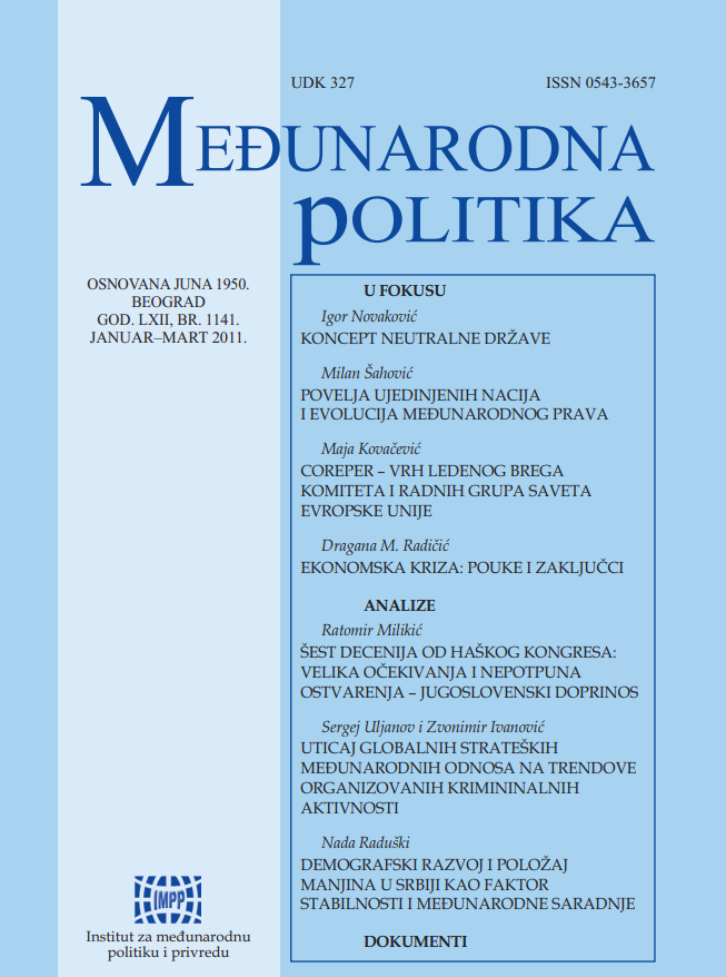 Demographic Development and Position of Minorities in Serbia as a Factor of Stability and International Co-Operation Cover Image