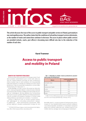 Access to public transport and mobility in Poland. Cover Image
