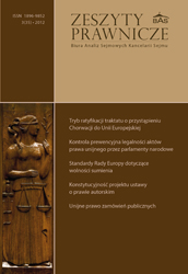 Opinion on the Proposal for a D Directive of the European Parliament and of the Council on the award of concession contracts (COM (2011) 897 final). Cover Image