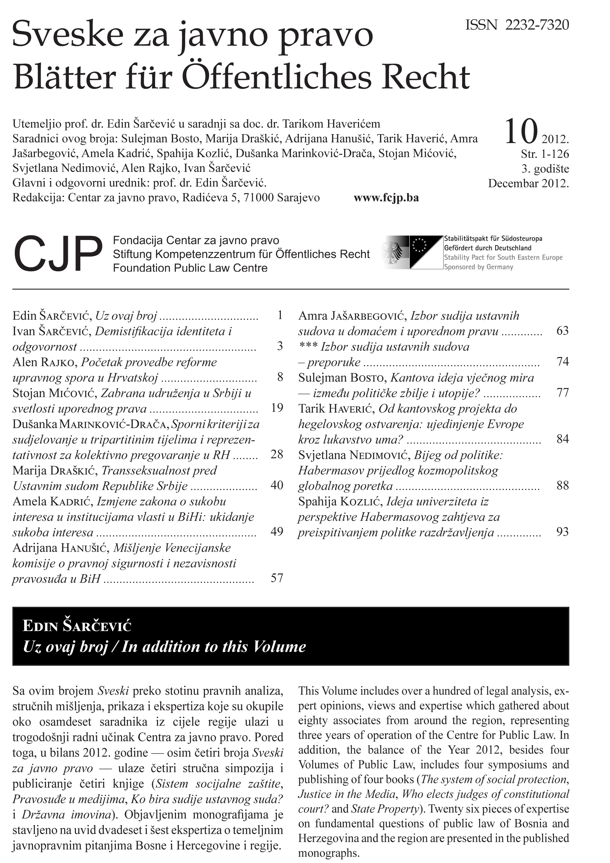 Election of Constitutional Court judges in national and comparative law Cover Image