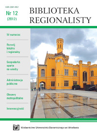 The importance of clusters in the formation of regional creative economy on the basis of lower silesia Cover Image