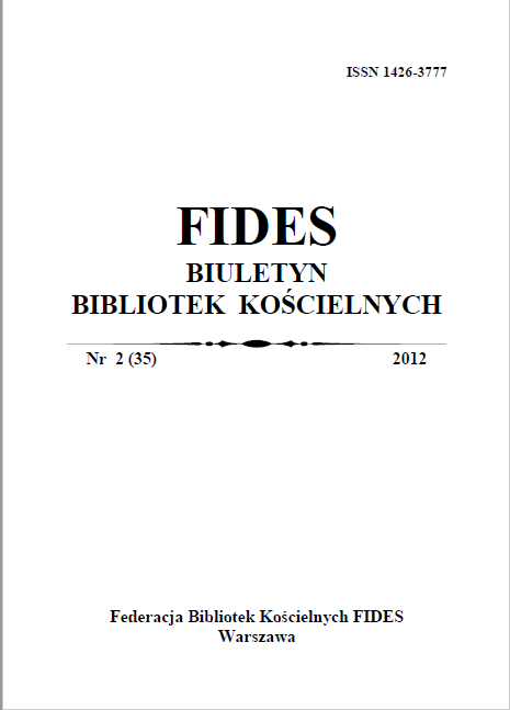 THE PUBLICATION OF THE FACULTY OF THE THEOLOGY DEPARTMENT IN THE DATABASE "BIBLIOGRAPHY OF THE SCHOLARLY OUTPUT OF THE ACADEMIC STAFF OF THE UNIVERSITY OF SILESIA"