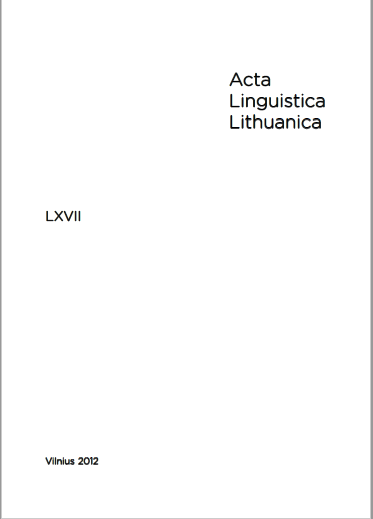 The Dictionary of the Kretinga Dialect by Juozas Aleksandravičius: Principles of transposition and problematic cases Cover Image
