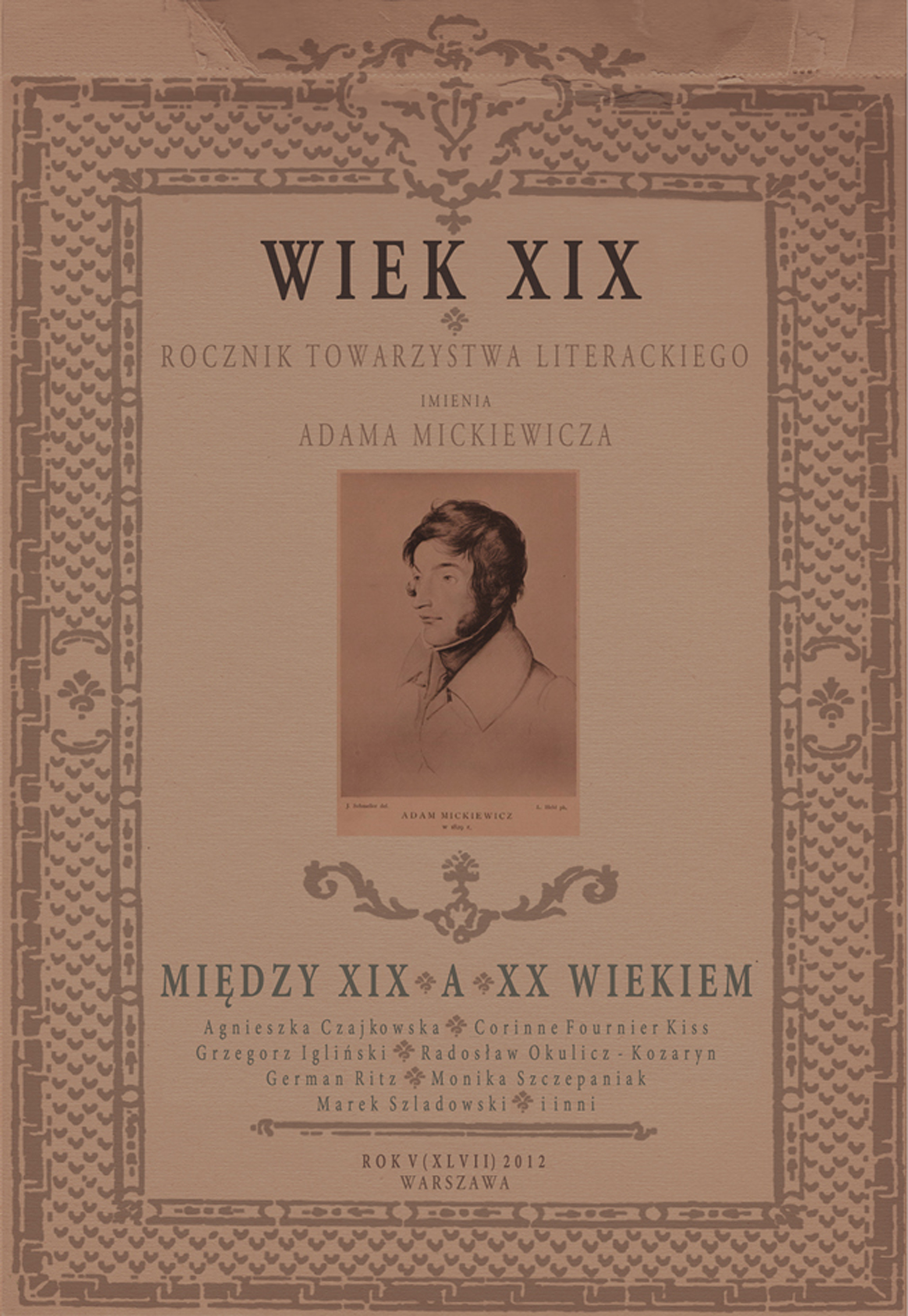 A Man in Smiles’s View. Kraszewski’s Perception by Positivist Authors (Struve, Chmielowski, Orzeszkowa) Cover Image