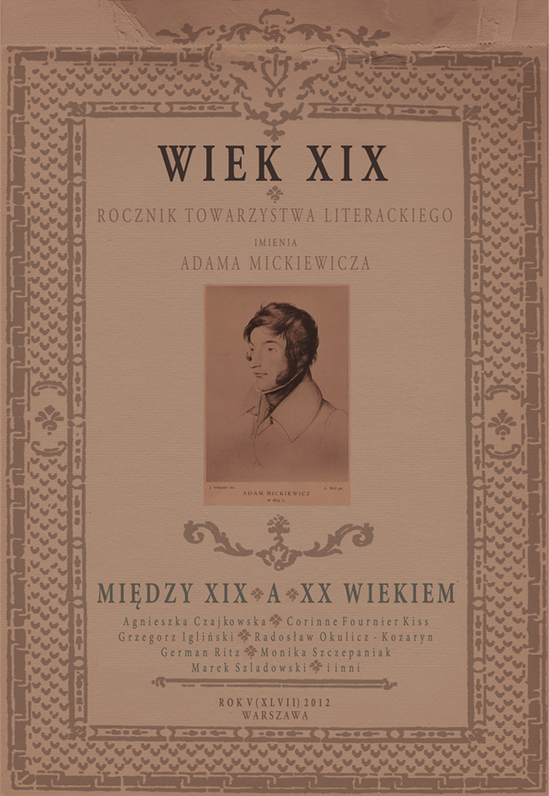 About the tsarist censorship statistically. Rev.: Janusz Kostecki, „Trudny proces przenikania. Carska cenzura zagraniczna wobec importu publikacji w języku polskim w latach 1865–1904”, Warszawa 2011 Cover Image