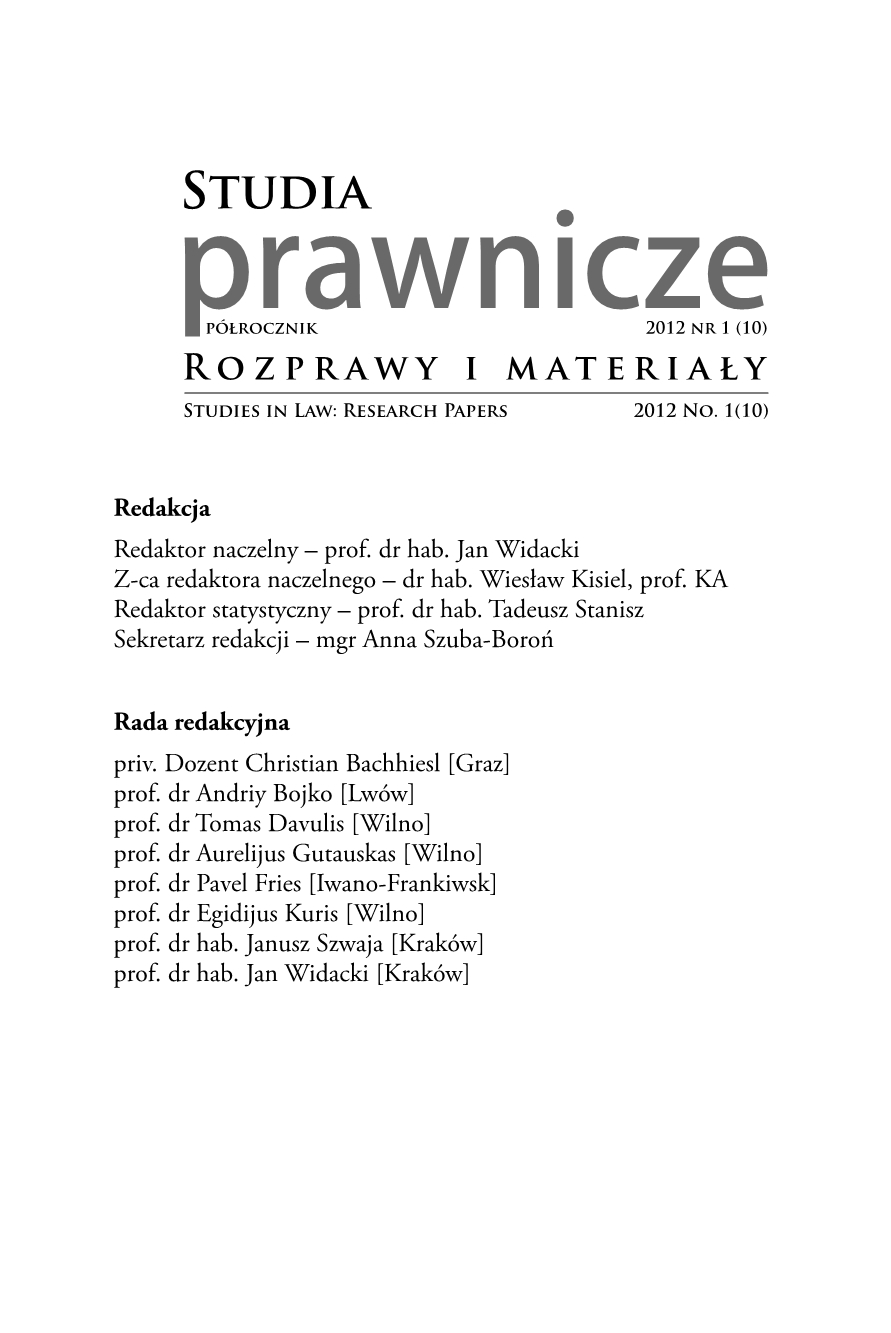 Rozwiązania instytucjonalno-prawne w zakresie cywilnej i demokratycznej kontroli i nadzoru nad Agencją Bezpieczeństwa Wewnętrznego