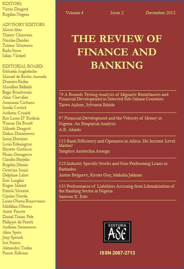 Financial Development and the Velocity of Money in Nigeria: An Empirical Analysis Cover Image