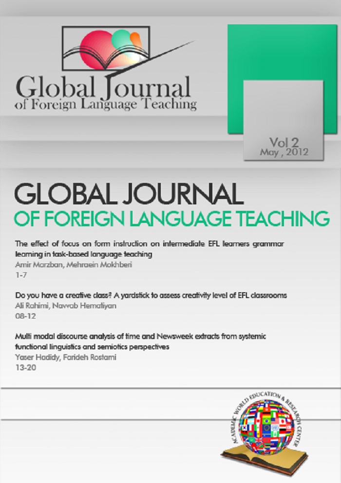 The effect of focus on form instruction on intermediate EFL learners grammar learning in task-based language teaching Cover Image