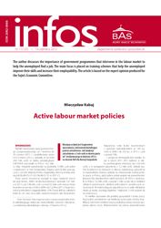 Active labour market policies. Cover Image