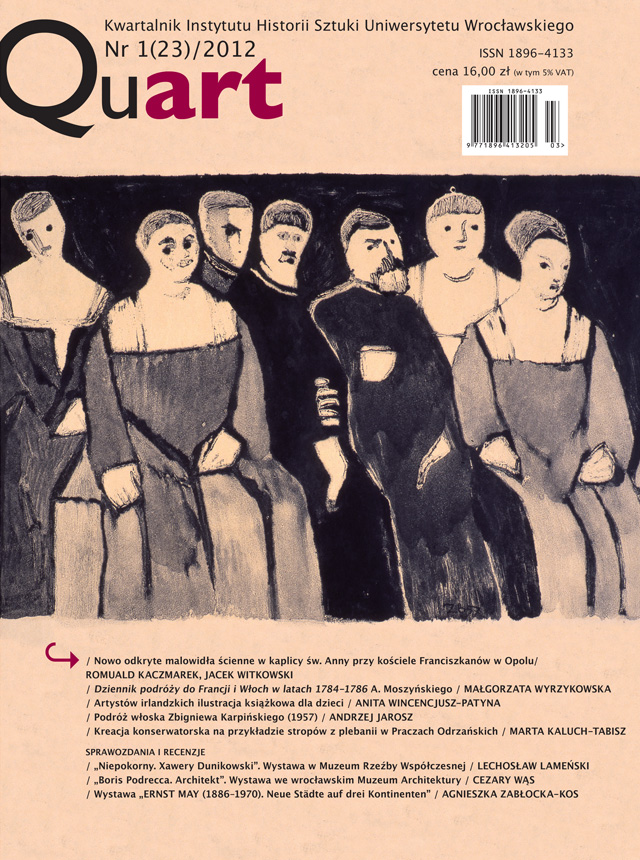 Nowo odkryte malowidła ścienne w kaplicy św. Anny przy kościele Franciszkanów w Opolu. Cz. I
