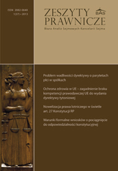Legal opinion on the interpretation of Article 157 of the Standing Orders of the Sejm. Cover Image