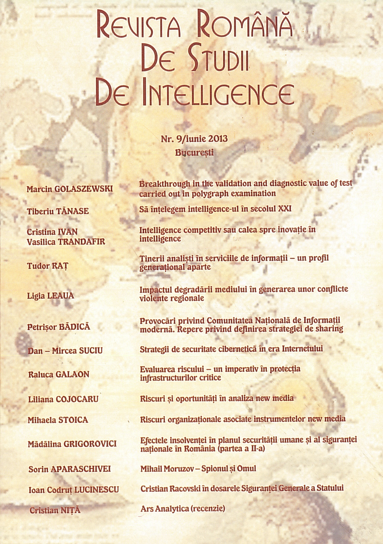 Challenges for the modern Intelligence Community. Theoretical consideration on the sharing strategy Cover Image