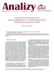 The armed forces command structure in the legislation of selected NATO countries.  Cover Image