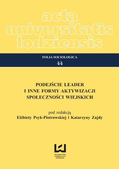 The resources of social capital of the local action groups' leaders from Podkarpacie region and theirs political participation. Cover Image