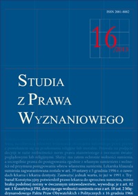 Conscientious Objection in the Practice of Nurses and Midwives. Analysis of Polish and Selected European Solutions Cover Image