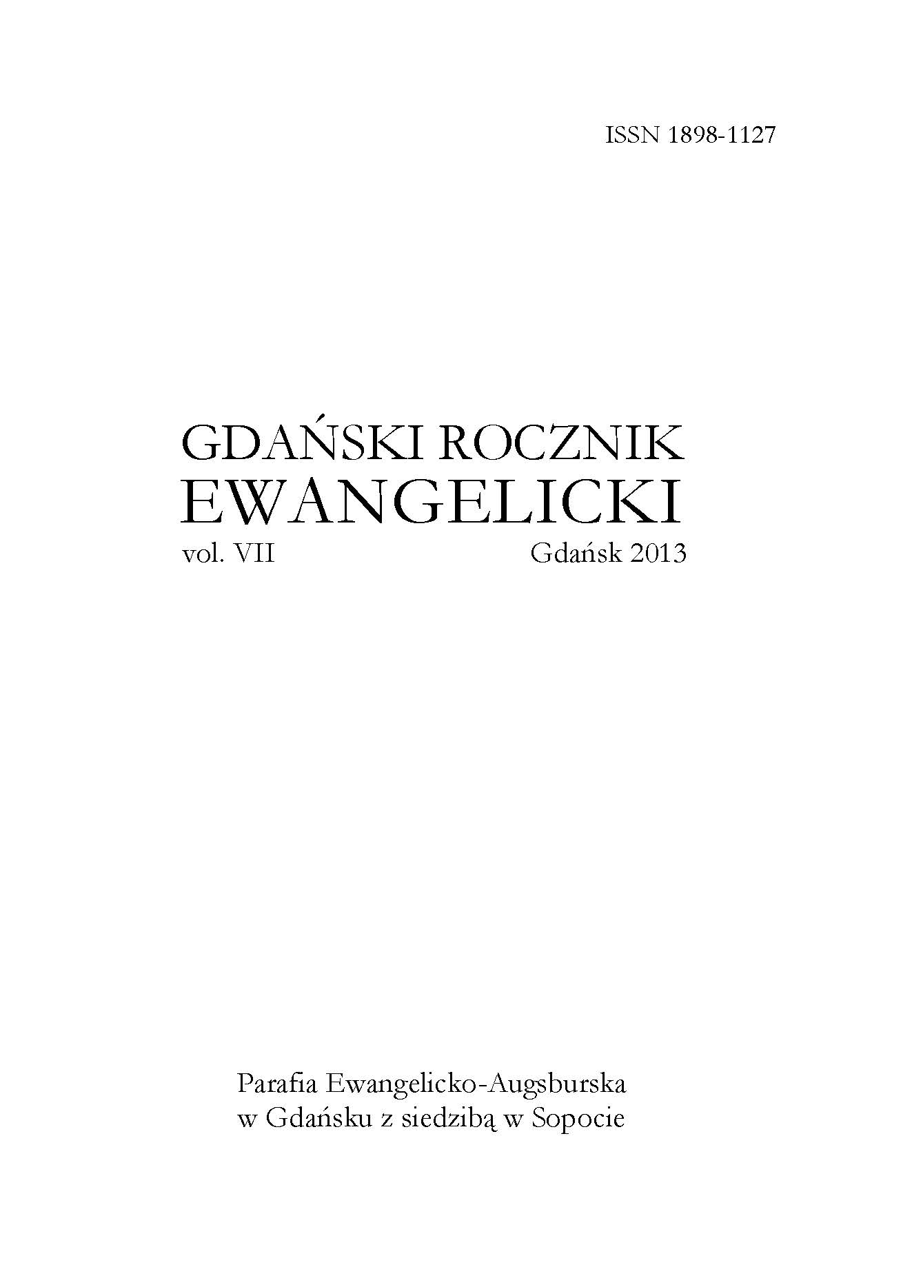 A study of the philanthropic educational activity of the evangelical Inner Mission in Danzig in the first half of the twentieth century