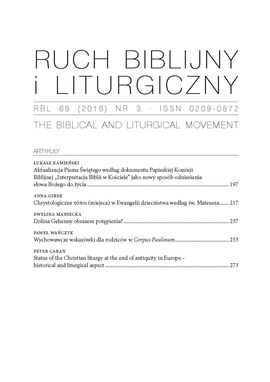 Annual Report of the President of the Polish Theological Society for 2012 Cover Image