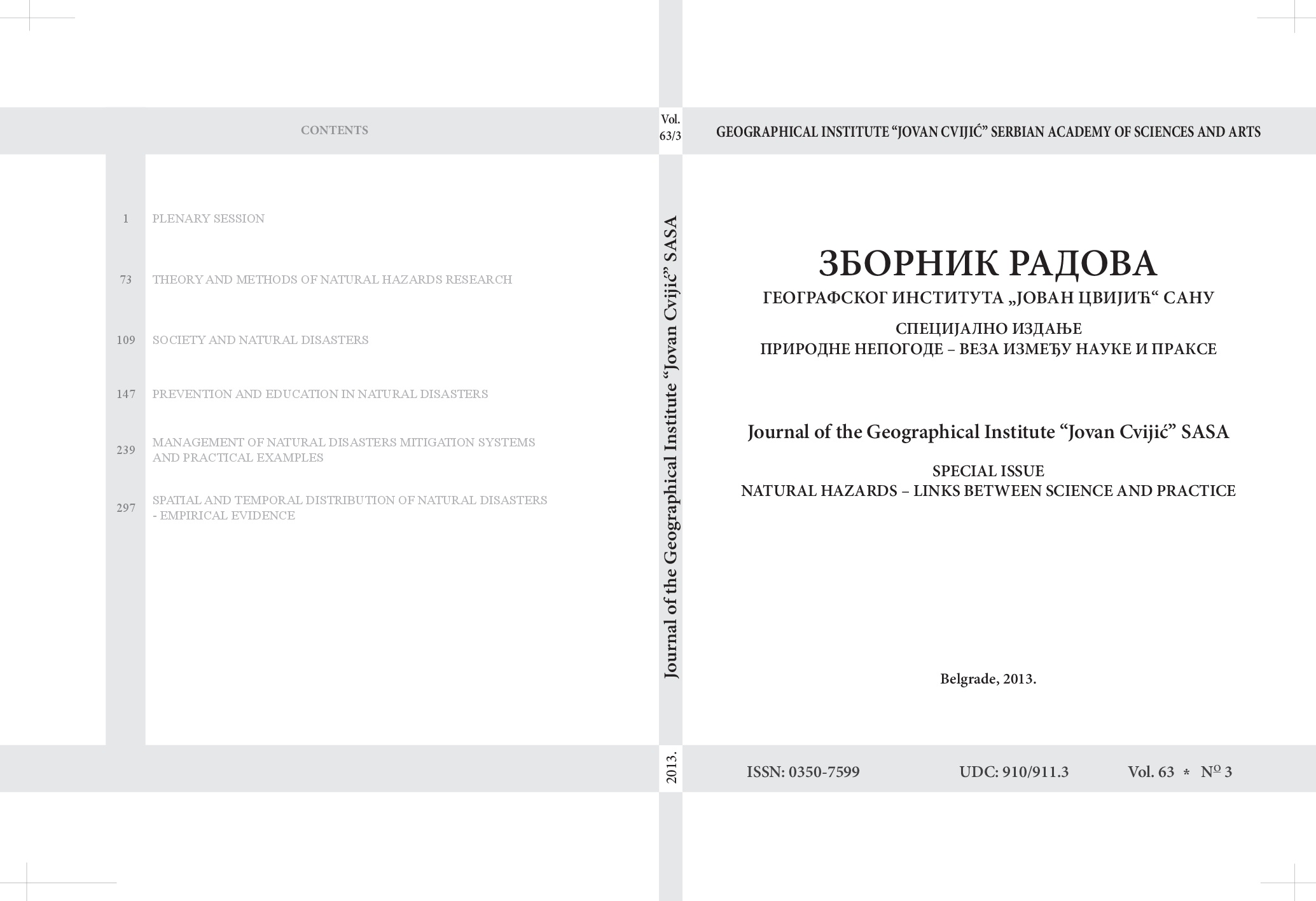 Spatial And Temporal Distribution Of Geophysical Disasters