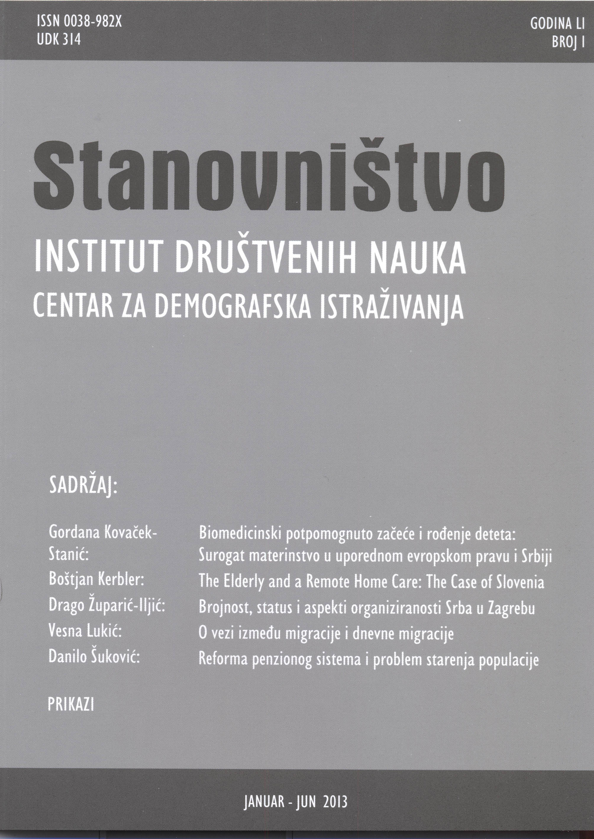 The elderly and a remote home care: the case of Slovenia Cover Image