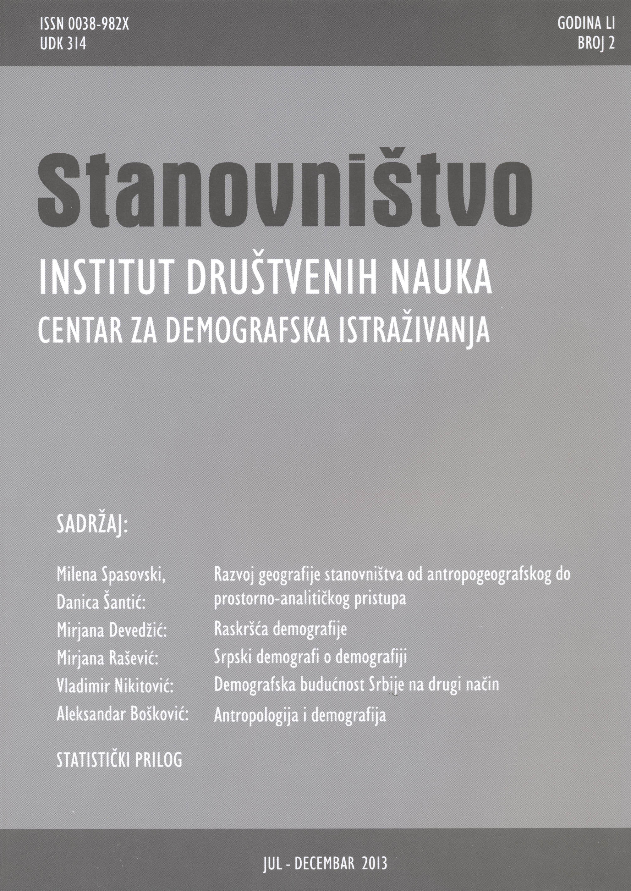 Razvoj geografije stanovništva od antropogeografskog do prostorno-analitičkog pristupa