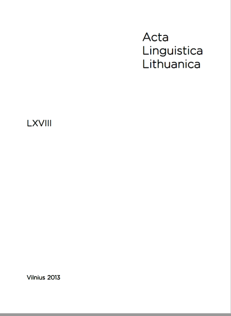 On the Semantics of Illatives laukan, laukuosun in the Subdialects of the Eastern Aukštaitian of Vilnius Cover Image