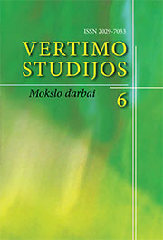 GUIDELINES FOR PUBLICATION IN THE JOURNAL VERTIMO STUDIJOS (‘TRANSLATION STUDIES’) Cover Image