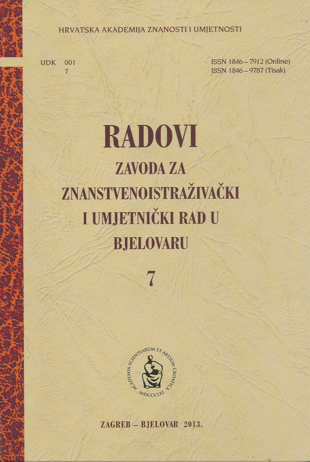 The Health Status of the Bjelovar-Bilogora County: Review of the Selected Health-Related Statistic Indicators 2000-2011 Cover Image