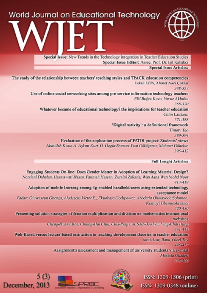 Web-Based versus lecture-based instruction in teaching development theories in teacher education Cover Image