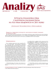Financial condition of domestic and foreign-owned companies in Poland in 2011. Cover Image