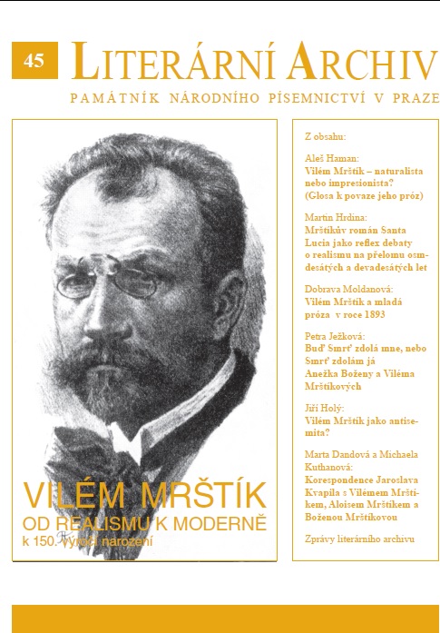 Vilém Mrštík and Works by Young Writers in 1893 Cover Image