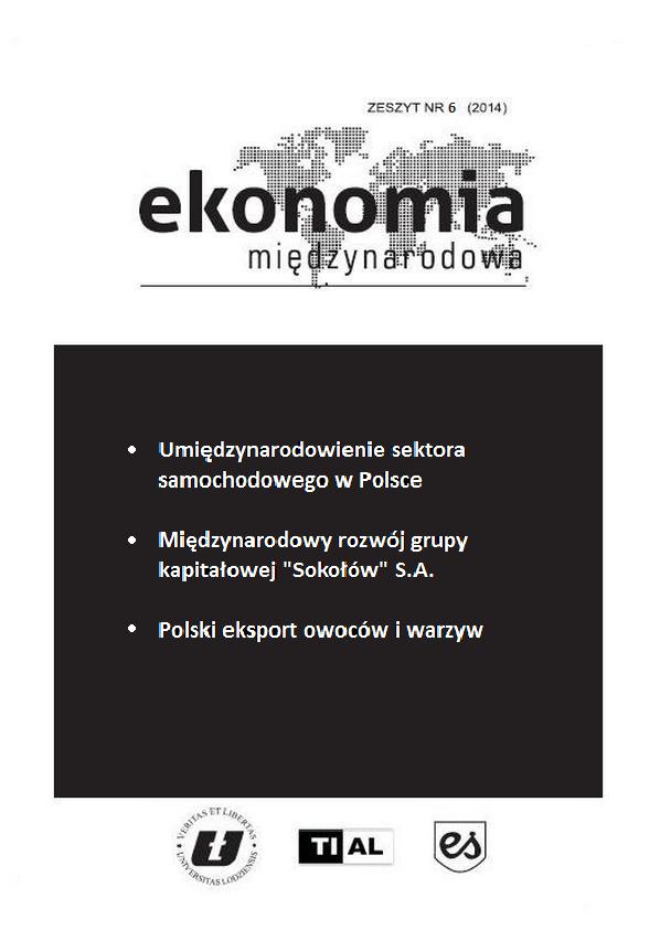 Internationalisation of the mid-tech sector. The case of Polish trade in the automotive industry between 2004–2012 Cover Image