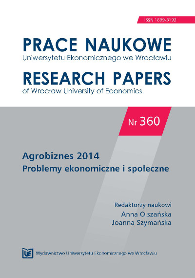 The activities of banks in the area of financial services for agribusiness in Poland Cover Image