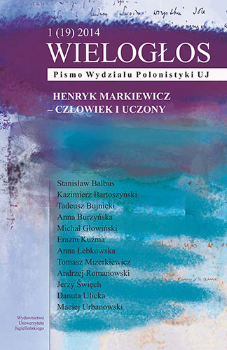 Great teacher of Polish philologists – Henryk Markiewicz Cover Image