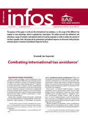 Combating international tax avoidance Cover Image