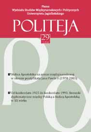 Polityka konkordatowa Stolicy Apostolskiej ze szczeg ólnym uwzgl ędnieniem kraj ów Europy Środkowej i Wschodniej