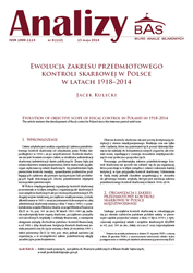 Evolution of objective scope of fiscal control in Poland in 1918–2014